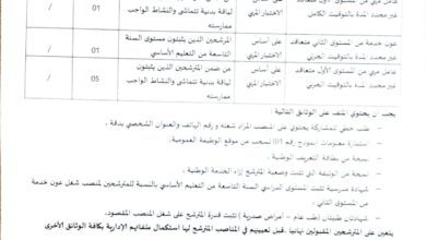 اعلان توظيف ببلدية سيدي لعجال ولاية الجلفة