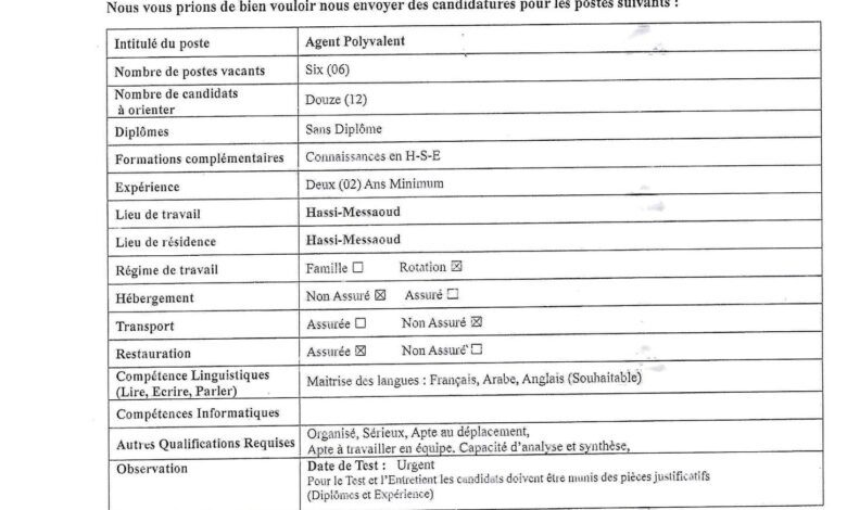 اعلان توظيف بمجمع فندقة سياحة وحمامات معدنية