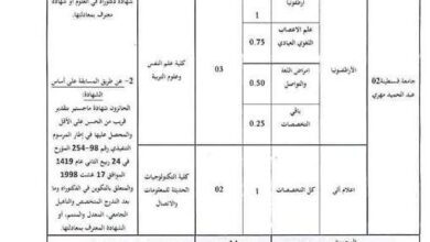 اعلان توظيف بجامعة قسنطينة 2 عبد الحميد مهري