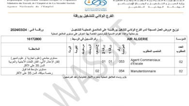 اعلان توظيف بخطوط الجوية الجزائرية ورقلة AIR ALGERIE