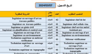 اعلان توظيف بالشركة الجزائرية لدراسة المرافق العامة SAETI
