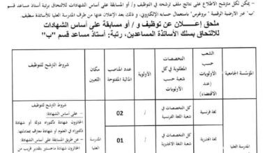 اعلان توظيف بالمدرسة العليا للأساتذة بسطيف