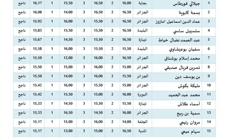 نتائج مسابقة وزارة الشباب والرياضة مربي رئيسي لتنشيط الشباب