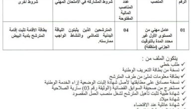 اعلان توظيف بدار الثقافة محمد بلخير لولاية البيض