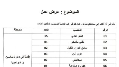 عرض عمل بشركة S.F.M لصناعة المعادن