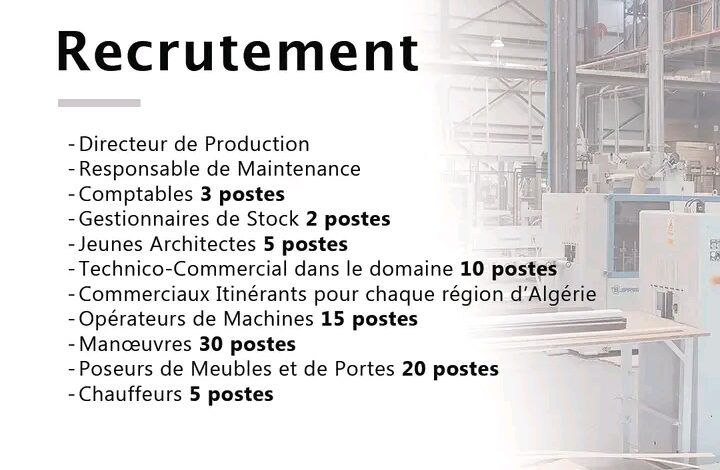 شركة New Design Wood Industry تبحث عن موظفين جدد في عدة تخصصات