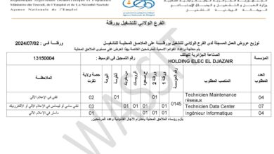 عرض عمل بشركة الصناعة الجزائرية للهاتف 15 منصب