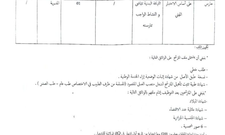 اعلان توظيف بمديرية البرمجة و متابعة الميزانية لولاية عين تموشنت