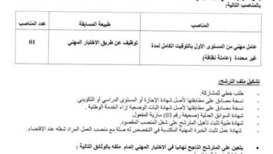 اعلان توظيف بالمركز النفسي البيداغوجي للأطفال المعوقين ذهنيا بجاية