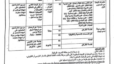 اعلان توظيف بمركز البحث العلمي والتقني في التحاليل الفزيائية والكميائية لولاية تيبازة، بومرداس، الجزائر، البليدة، بجاية و الاغواط