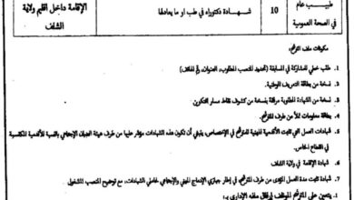 اعلان توظيف بالمؤسسة العمومية الإستشفائية حاموش عبد القادر عين مران بالشلف