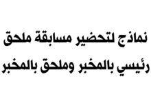 نماذج لتحضير مسابقة ملحق رئيسي بالمخبر وملحق بالمخبر