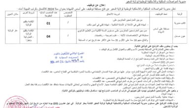 مسابقة توظيف بمديرية المواصلات السلكية و اللاسلكية الوطنية لولاية المغير
