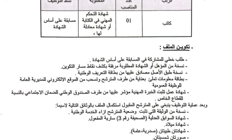 اعلان توظيف بمدرسة الأطفال المعوقين سمعيا بفرجيوة ولاية ميلة