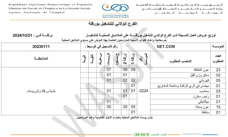 عرض عمل بشركة نات كوم 110 منصب