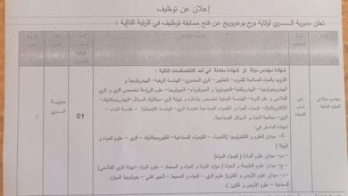 اعلان توظيف بمديرية الري لولاية برج بوعريريج