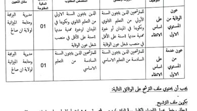 اعلان توظيف بمديرية البرمجة ومتابعة الميزانية لولاية عين صالح