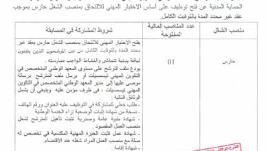 اعلان توظيف بالمعهد الوطني المتخصص في التكوين المهني بتسمسيلت يعلن المعهد الوطني المتخصص في التكوين المهني بتسمسيلت