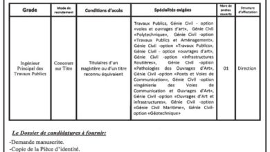 اعلان توظيف بمديرية الأشغال العمومية لولاية تيزي وزو