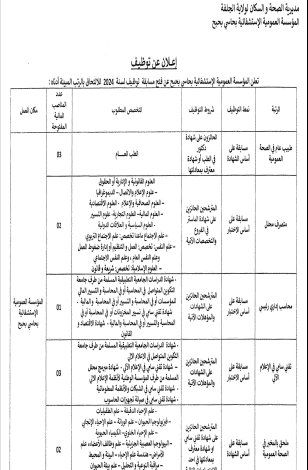 مسابقة توظيف ادارية بالمؤسسة العمومية الاستشفائية حاسي بحبح بالجلفة