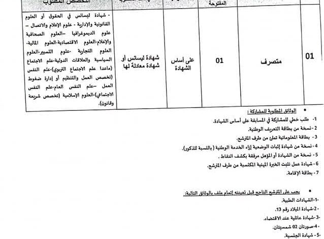 مسابقة توظيف بمديرية الشباب والرياضة لولاية سيدي بلعباس