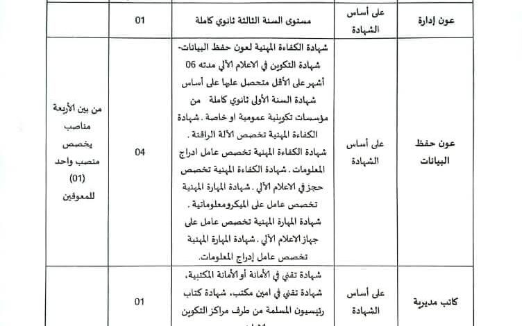 مسابقة توظيف بمديرية التربية لولاية جانت 24 منصب