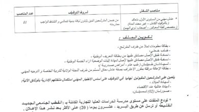 اعلان توظيف بمدرسة الدراسات العليا التجارية