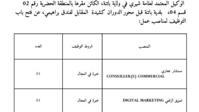 عرض عمل بشركة بن فليس اوتو كارس وكالة شيري