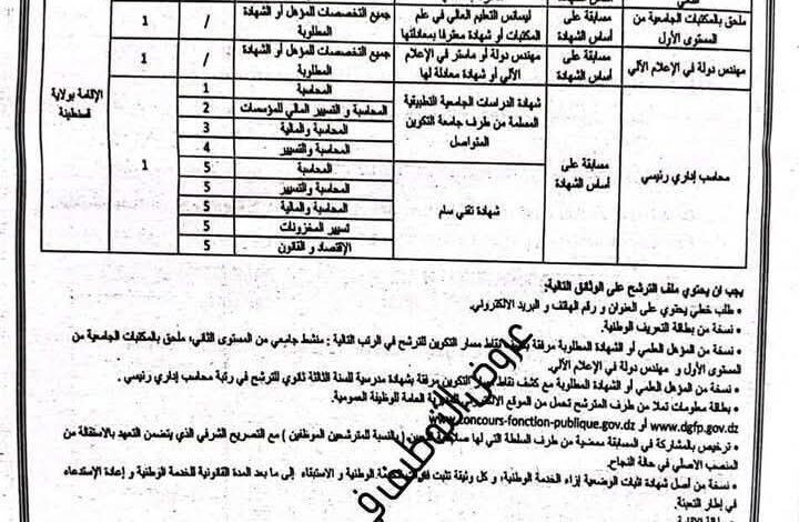 مسابقة توظيف بالمدرسة العليا للمحاسبة والمالية بقسنطينة