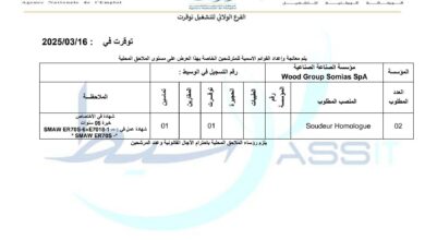 عرض عمل بمؤسسة الصناعة الصناعية