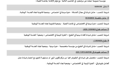 مؤسسة عمومية تبحث عن مرشحين للعمل مع توفر الاقامة بقاعدة الحياة