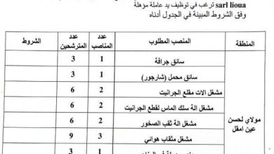 مؤسسة بعين امقل ترغب في توظيف يد عاملة مؤهلة
