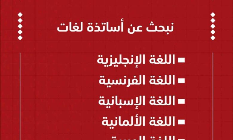 مطلوب أساتذة في مختلف المواد بمؤسسة نور أكاديمي التعليمية