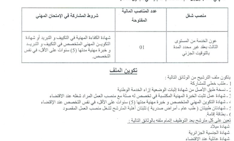 اعلان توظيف بدار الثقافة أحمد رضا حوحو بسكرة