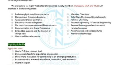 المدرسة الوطنية لعلوم النانو وتكنولوجيا النانو تفتح باب التوظيف أساتذة تدريس و أساتذة محاضرين