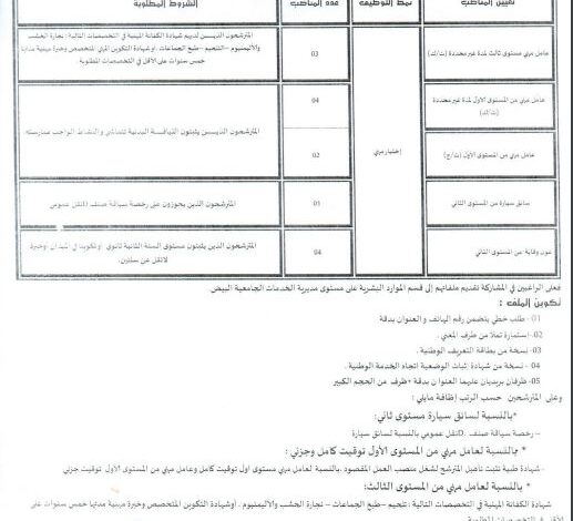 مسابقة توظيف بمديرية الخدمات الجامعية بالبيض