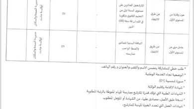 مسابقة توظيف على أساس الاختبار بمديرية الصحة والسكان لولاية جانت