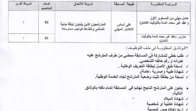 مسابقة توظيف على أساس الاختبار المهني بالمؤسسة العمومية الاستشفائية بني ورتيلان سطيف