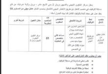 اعلان توظيف بمركز التكوين المهني والتمهين بريان 2 غرداية