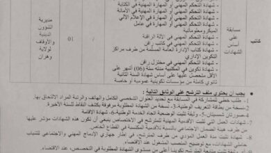 مسابقة توظيف بمديرية الشؤون الدينية والأوقاف لولاية وهران