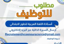 اعلان توظيف أستاذة اللغة العربية للطور الابتدائي