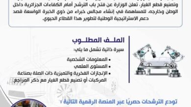 إطلاق حملة وطنية لتجنيد الكفاءات الجزائرية في مجال صناعة السيارات وقطع الغيار