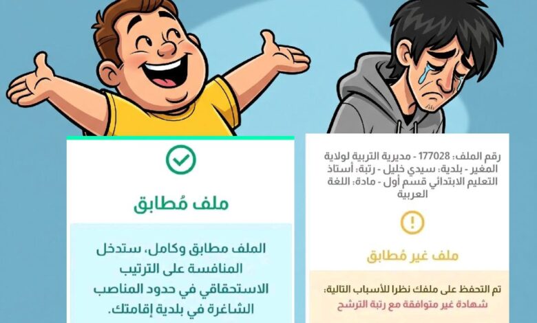 بداية ظهور نتائج منصة التعاقد ملف مطابق او غير مطابق