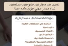 اعلان توظيف موظف استقبال وأساتذة في مختلف التخصصات
