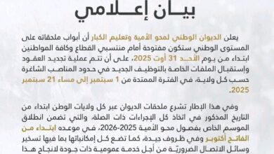 رسميا فتح توظيف اعوان محو الامية في مختلف ملحقات الوطن مستوى 3 ثانوي كاملة