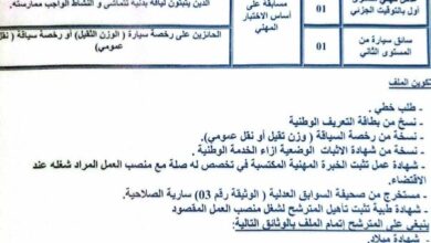 اعلان توظيف في بلدية عين السلطان لولاية سعيدة