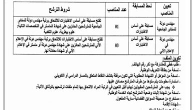فتح مسابقة توظيف في مديرية الخدمات الجامعية سيدي بلعباس