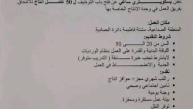 مؤسسة بسكويتري ساعي توظف 50 عامل في وحدة الإنتاج الخاصة بها