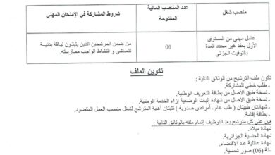 اعلان توظيف بدار الثقافة أحمد رضا حوحو لولاية بسكرة