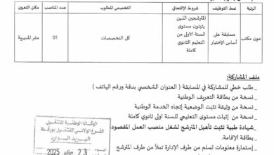 اعلان توظيف بمديرية السكن لولاية ورقلة